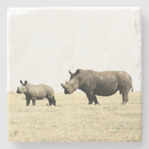 Dessous-de-verre En Pierre Dessous de verre de Rhino et de Calf Stone