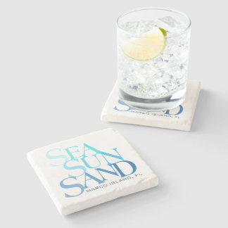 Dessous-de-verre En Pierre Dessous de verre de sable Sea Sun