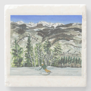 Dessous-de-verre En Pierre dessous de verre de ski