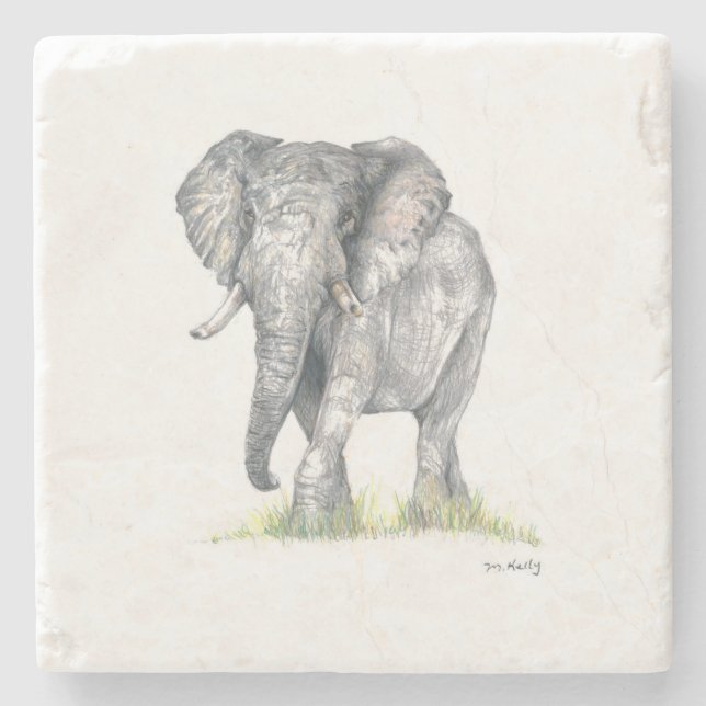 Dessous-de-verre En Pierre Dessous de verre d'éléphant (Devant)