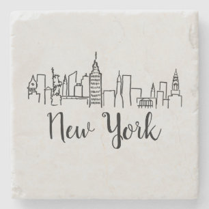 Dessous-de-verre En Pierre Dessous de verre d'illustration Skyline de New Yor