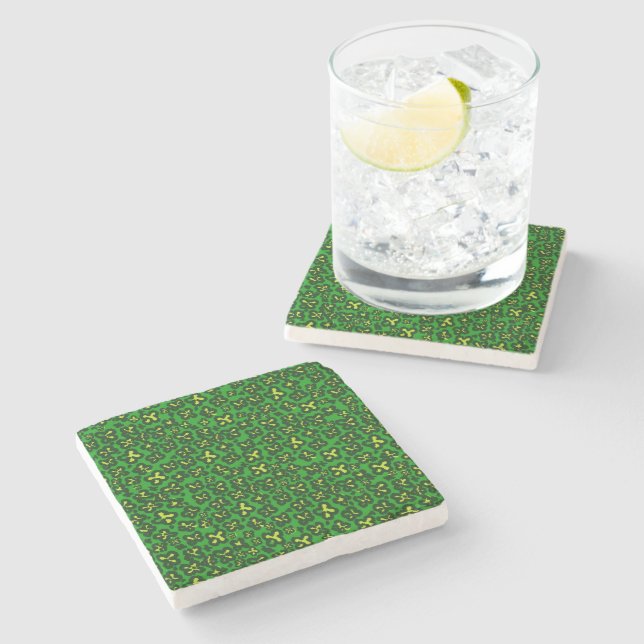 Dessous-de-verre En Pierre Dessous de verre Empreinte de léopard en forme de  (Côté)