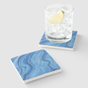 Dessous-de-verre En Pierre Dessous de verre en marbre bleu