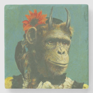 Dessous-de-verre En Pierre Dessous de verre en marbre Monkey Demon