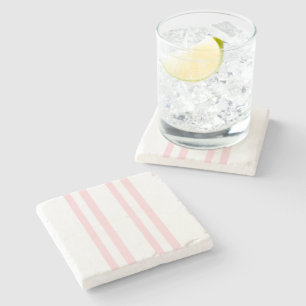 Dessous-de-verre En Pierre Dessous de verre en marbre rose et blanc à rayures