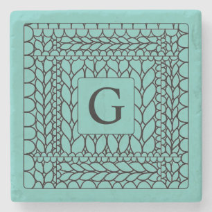 Dessous-de-verre En Pierre Dessous de verre en marbre TEAL TRICOT ENVERS + In