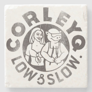Dessous-de-verre En Pierre Dessous de verre en pierre avec le logo de CorleyQ