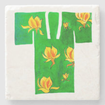 Dessous de verre en pierre avec motif nagajuban ve