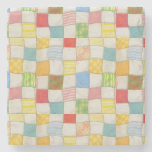 Dessous-de-verre En Pierre Dessous de verre en pierre de marbre CRAZY QUILT