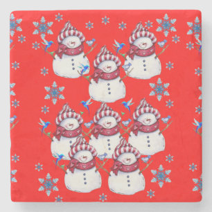 Dessous-de-verre En Pierre Dessous de verre en pierre de marbre de neige Noël