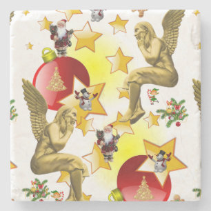 Dessous-de-verre En Pierre Dessous de verre en pierre de marbre de Noël, Ange