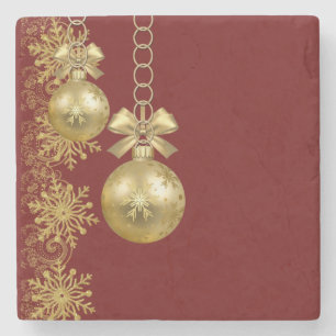Dessous-de-verre En Pierre Dessous de verre en pierre de marbre de Noël, boul
