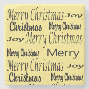 Dessous-de-verre En Pierre Dessous de verre en pierre de marbre de Noël, Joie
