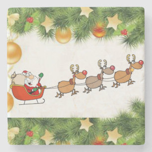 Dessous-de-verre En Pierre Dessous de verre en pierre de marbre de Noël, Père