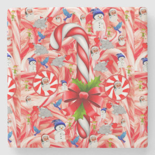 Dessous-de-verre En Pierre Dessous de verre en pierre de marbre de Noël, Sucr