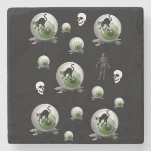 Dessous-de-verre En Pierre Dessous de verre en pierre de marbre d'Halloween