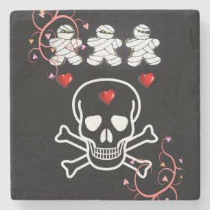 Dessous-de-verre En Pierre Dessous de verre en pierre de marbre d'Halloween,