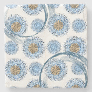 Dessous-de-verre En Pierre Dessous de verre en pierre de marbre Floral