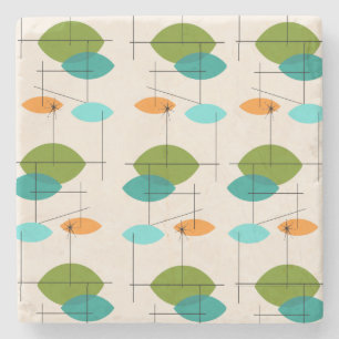 Dessous-de-verre En Pierre Dessous de verre en pierre de marbre Motif rétro a