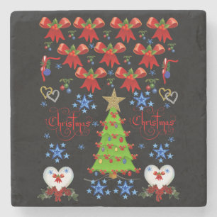 Dessous-de-verre En Pierre Dessous de verre en pierre de marbre Noël