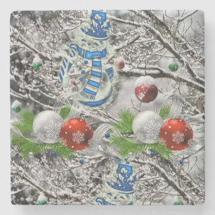 Dessous-de-verre En Pierre Dessous de verre en pierre de marbre Noël