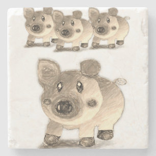 Dessous-de-verre En Pierre Dessous de verre en pierre de marbre Pig