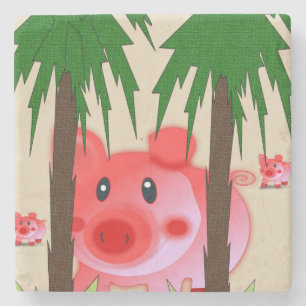 Dessous-de-verre En Pierre Dessous de verre en pierre de marbre Pig