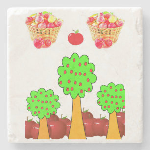 Dessous-de-verre En Pierre Dessous de verre en pierre de marbre Pomme