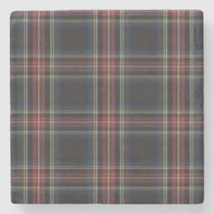Dessous-de-verre En Pierre Dessous de verre en pierre de Tartan noir