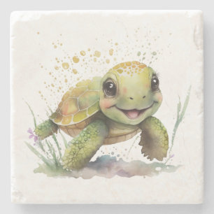 Dessous-de-verre En Pierre Dessous de verre en pierre de Tortue joyeux