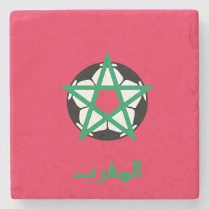 Dessous-de-verre En Pierre Dessous de verre en pierre du drapeau du Maroc
