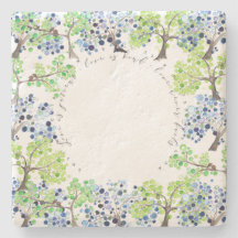 Dessous de verre en pierre - forêt romantique