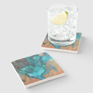 Dessous-de-verre En Pierre Dessous de verre En Pierre Turquoise Et Cuivre