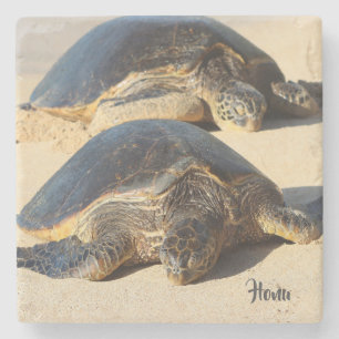 Dessous-de-verre En Pierre Dessous de verre hawaïens de tortue de mer