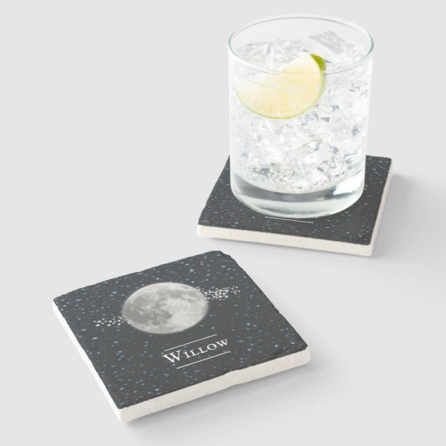 Dessous-de-verre En Pierre Dessous de verre lunaire en pierre personnalisée (Côté)