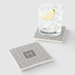 Dessous-de-verre En Pierre Dessous de verre Motif Abstrait monogramme personn