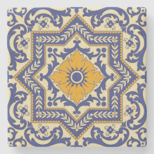 Dessous-de-verre En Pierre Dessous de verre oranges bleus de style en