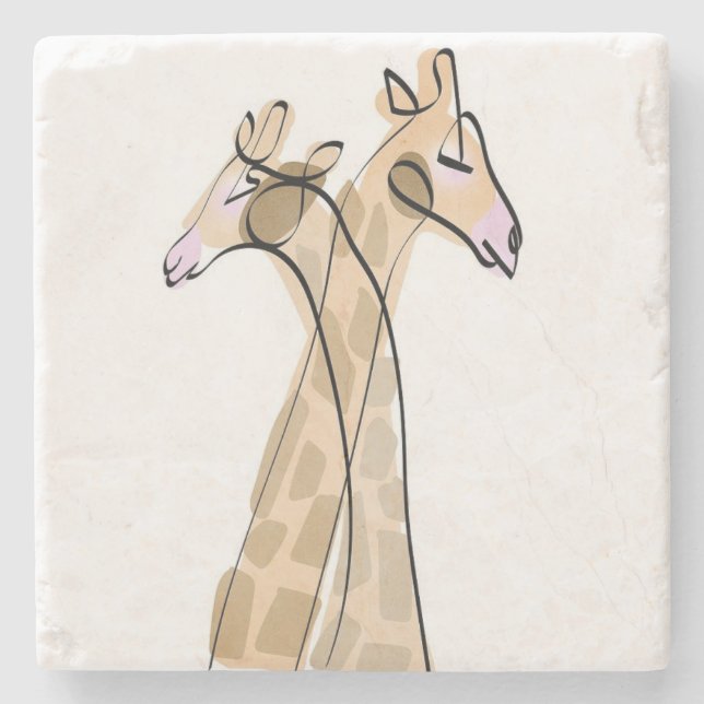 Dessous-de-verre En Pierre Dessous de verre Safari Love Giraffe (Devant)