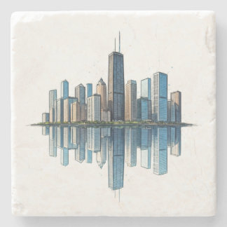 Dessous-de-verre En Pierre Dessous de verre Skyline de Chicago