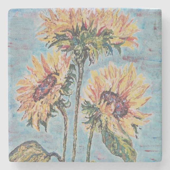 Dessous-de-verre En Pierre Dessous de verre tournesol  (Devant)