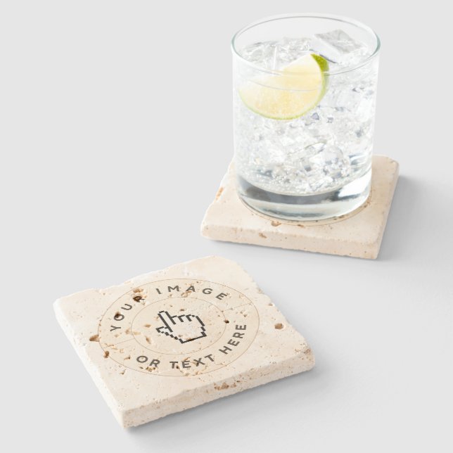 Dessous-de-verre En Pierre Dessous de verre Travertine - Personnalisé (ajoute (Côté)