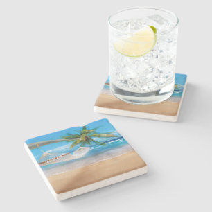 Dessous-de-verre En Pierre Dessous de verre Tropical Beach Stone