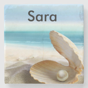 Dessous-de-verre En Pierre Dessous de verre tropicaux de plage customisés