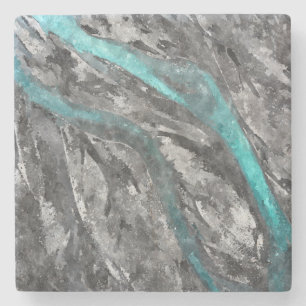 Dessous-de-verre En Pierre Dessous de verre turquoise et gris en pierre