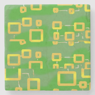 Dessous-de-verre En Pierre Dessous de verre vert en pierre géométrique