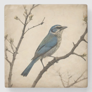 Dessous-de-verre En Pierre Dessous de verre vintage d'impression d'oiseaux en
