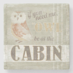 Dessous-de-verre En Pierre Devis   Owl Be Au Cabine