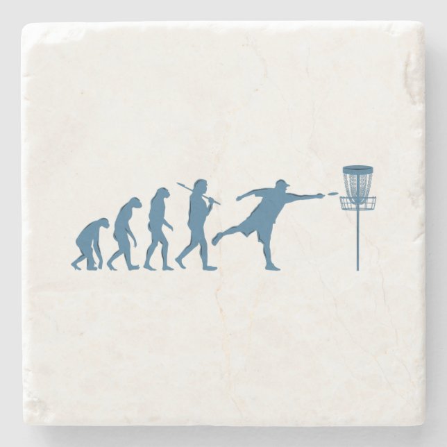Dessous-de-verre En Pierre Disk Golf Evolution - Un cadeau amusant pour Disk  (Devant)