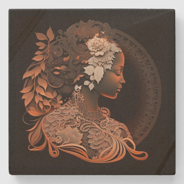 DESSOUS-DE-VERRE EN PIERRE DIVINE FEMININE #1 TITRE DESSOUS DE VERRE (Devant)