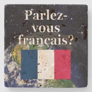 Dessous-de-verre En Pierre Do you speak french ? Flag & Earth